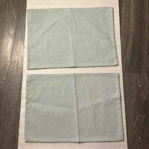 Mint Green Textured Placemats 2 Table Linens Party Holiday Dining  Christmas - Picture 2 of 6
